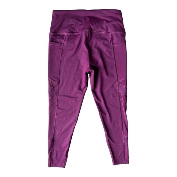 Victoria’s Secret Sport Knockout Maroon Mesh Panel Leggings Pockets, Medium - Picture 2 of 10